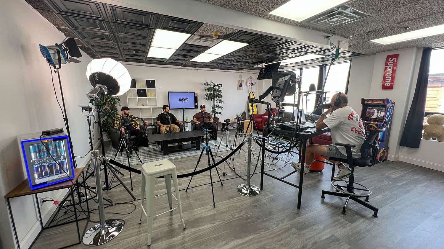 Jason Kinzel, Paul Rodriguez, Spanish Mike on the set at Floored Media