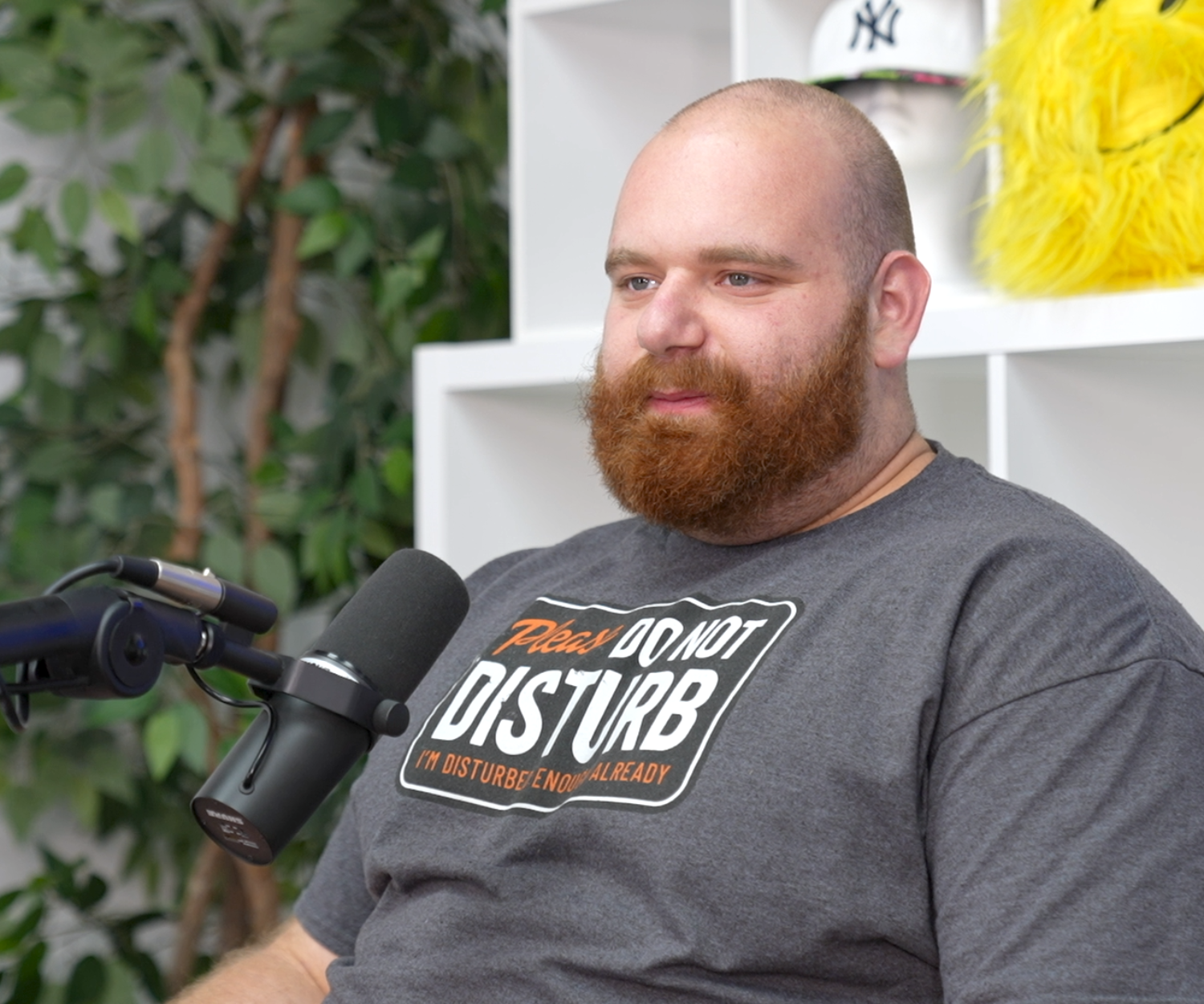 Alex Rosen At Floored Media In Rockville Centre, talking on a podcast with Jason Belsky