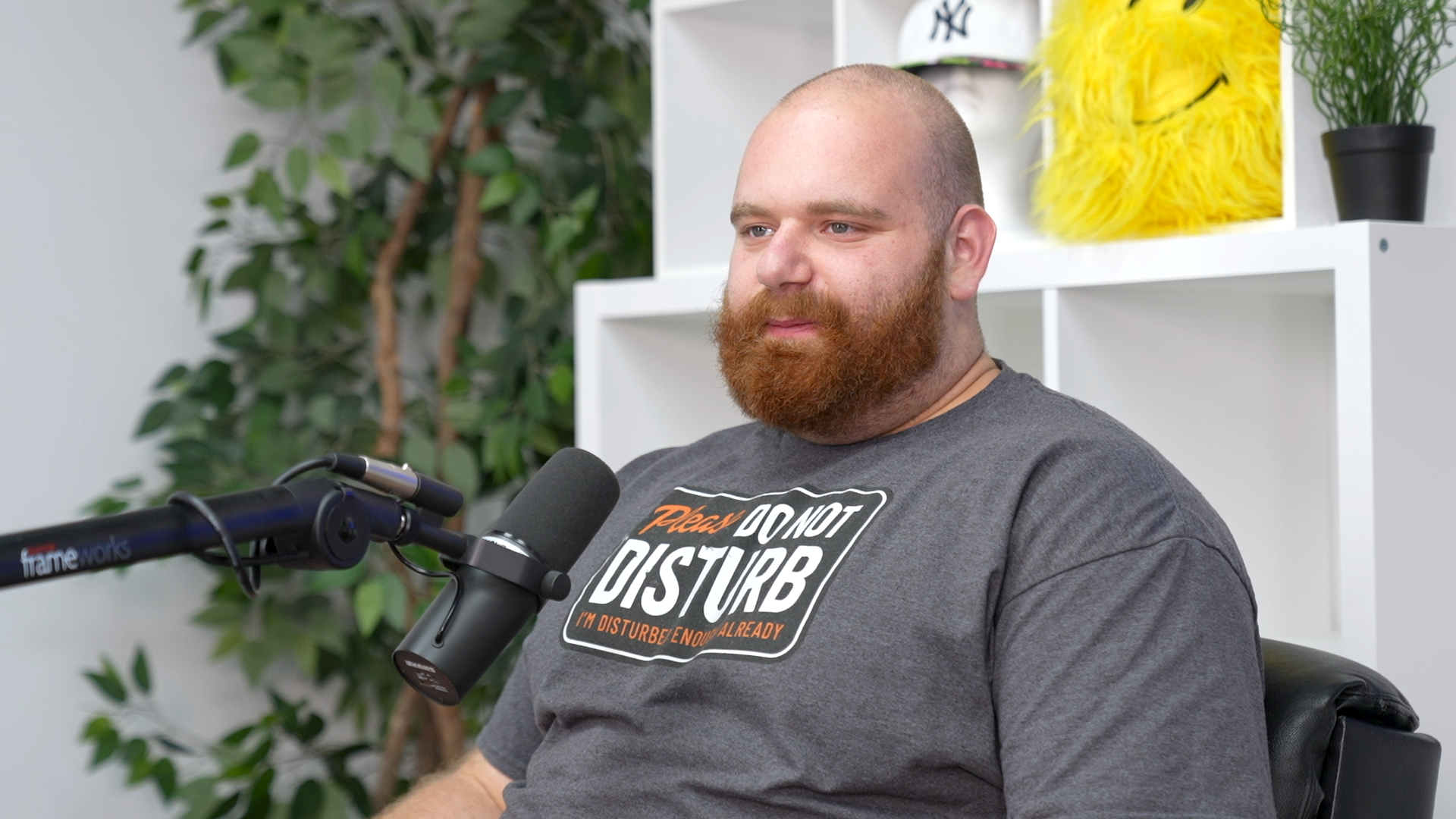 Alex Rosen At Floored Media In Rockville Centre, talking on a podcast with Jason Belsky